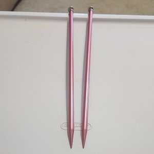 Size 13 Aluminum Metal Pink Knitting Needles